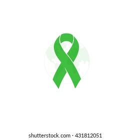 World environment day vector logo. Green logotype. Ecological ribbon illustration.