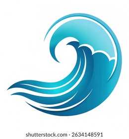 World environment day or World water day theme. Environment protection concept Sea wave splash vector logotype. Vector illustration isolated on white background. 