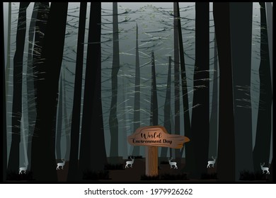world environment day web banner design. flora and fauna. illustration vector