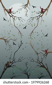 world environment day web banner design. flora and fauna. illustration vector