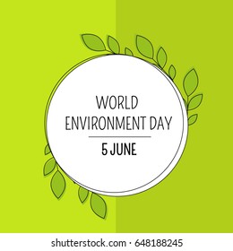World Environment Day wreath with green leves 