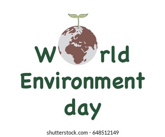 World environment day. A young plant on the globe. Vector illustration EPS10.