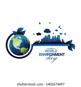 World Environment Day-earth ecological environment. Poster, cover, card, print design Environment Day. Vector illustration - Vector