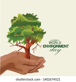 World Environment Day-earth ecological environment. Poster, cover, card, print design Environment Day. Vector illustration - Vector