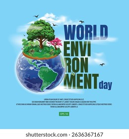 World Environment day-vector illustration with modern layout, this design suitable for poster, card design, and all about Environment Event Visual Needs.