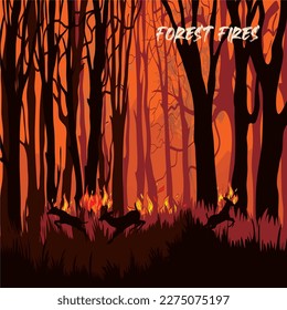 World environment and earth day (burning forest) concept.