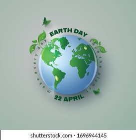  World environment and earth day concept, paper cut 3d .