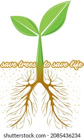 World environment and earth day concept. Save trees to save life illustration vector design.environment 