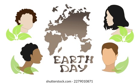 Planta de concepto del medio ambiente mundial y el día de la tierra. La familia se encarga de la pureza del planeta.