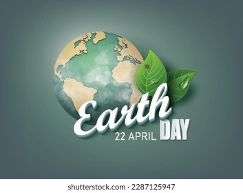 World environment and earth day concept, paper cut 3d .