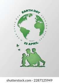 World environment and earth day concept, paper cut 3d .