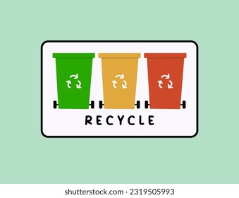 World environment and earth day concept. Recycle trash bins background. world environment day celebration. Suitable for label, sticker, banner, badge.