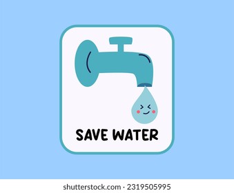 World environment and earth day concept. Save water background. World environment day celebration. Suitable for label, sticker, banner, badge.