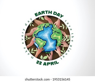  World Environment And Earth Day Concept,paper Cut , Paper Collage Style With Digital Craft .