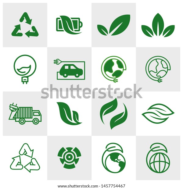 World environment icons Logo Concepts. World Ecology
vector for web. Eco Vector Line Icons. Icons Electric Car, Global
Warming, Forest, Organic Farming and more. Editable Stroke. Recycle
Icon