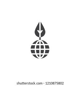 World environment leaf vector icon. filled flat sign for mobile concept and web design. Ecology simple solid icon. Symbol, logo illustration. Pixel perfect vector graphics