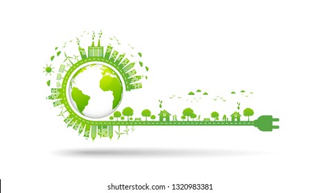 World environment and sustainable development concept, vector illustration 