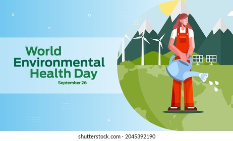 world environmental health day on September 26 business brochure flyer banner design horizontal template vector, cover presentation abstract, modern publication poster and flag-banner.