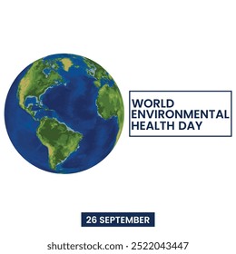 world Environmental health day poster design, global Environment concept design, healthy life, 26 September