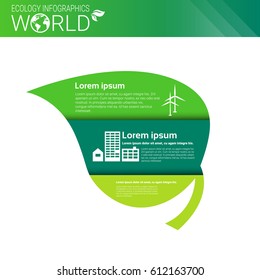 World Environmental Protection Green Energy Ecology Infographics Banner With Copy Space Vector Illustration