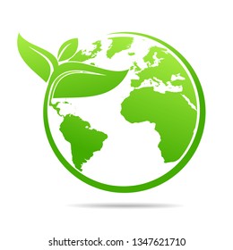 World environmental ,saving logo and ecology friendly concept  Vector illustration