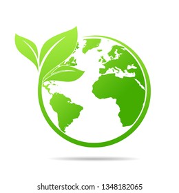 World environmental ,saving logo and ecology friendly concept  Vector illustration