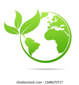 World Environmental Saving Logo Ecology Friendly Stock Vector (Royalty ...