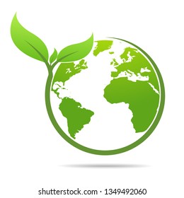 World environmental ,saving logo and ecology friendly concept  Vector illustration