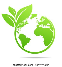 World environmental ,saving logo and ecology friendly concept  Vector illustration