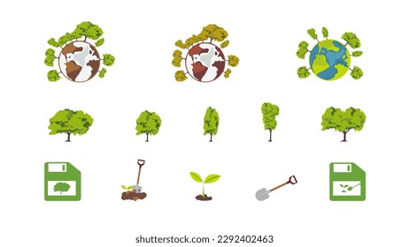 World environmental ,saving logo and ecology friendly concept Vector illustration - national arbor day, earth day, global warming.