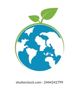 World environmental ,saving logo and ecology friendly concept Vector illustration