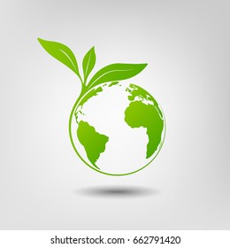 World environmental saving logo and ecology friendly concept, Vector illustration