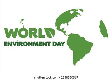 World environmet day, flat style go green and save the world with cities, hands, and plants environmental campaign illustration for banner and social media post