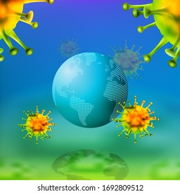World Epidemic Danger.  global crisis due coronavirus disease. vector illustration