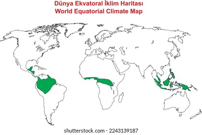 World Equatorial Climate Map, illustrator