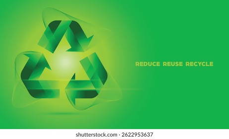 World Evironment Day Background with Green Recycle Icon Vector Design. For Eco-Awareness Campaigns, Environmental Posters, Nature-Themed Events, Earth-Friendly Promotions