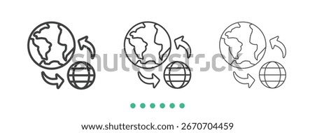 World exchange icon. Thin line icon vector