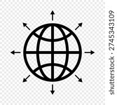 World expansion vector icon. Global network icon