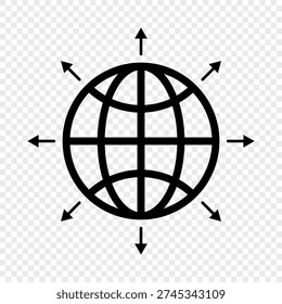 World expansion vector icon. Global network icon