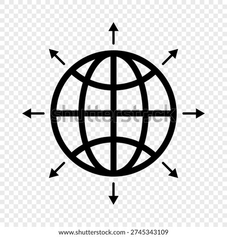 World expansion vector icon. Global network icon