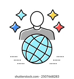 world expert color icon vector. world expert sign. isolated symbol illustration