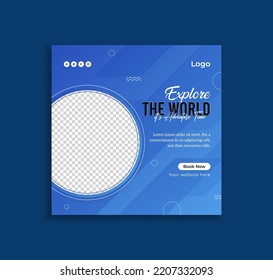 World explore social media post template