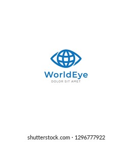 World Eye Logo Design Vector Globe Stock Vector (Royalty Free ...