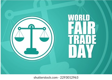 ilustración vectorial del día mundial de comercio justo, adecuada para la campaña de carteles o tarjetas de anuncios web