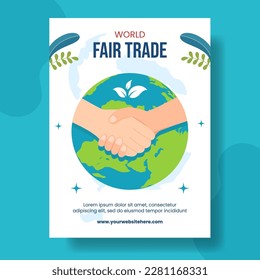 World Fair Trade Day Vertical Poster Flat Cartoon Hand Drawn Templates Background Illustration