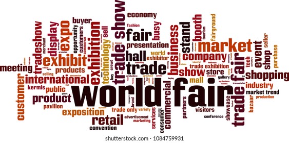 World fair word cloud concept. Vector illustration