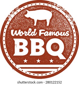 World Famous Barbecue BBQ Stamp