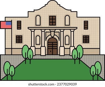 World famous building for The Alamo San Antonio Texas.