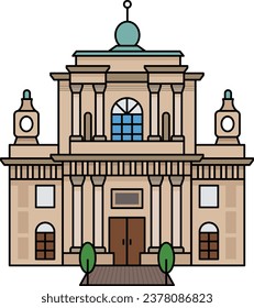 World famous building for Carmelite Church Warsaw Poland.
