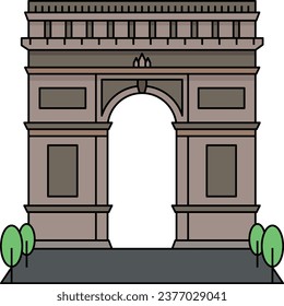World famous building for Paris Triumphal Arch France.